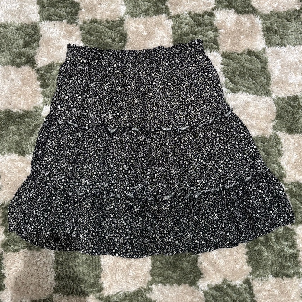 Floral Black Skirt